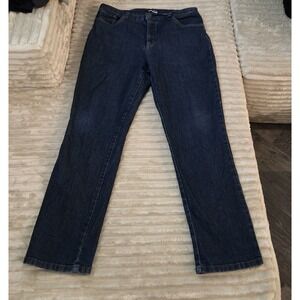 Basic Editions Jeans Women 10 Short Dark Blue Stretch Denim Casual Pants